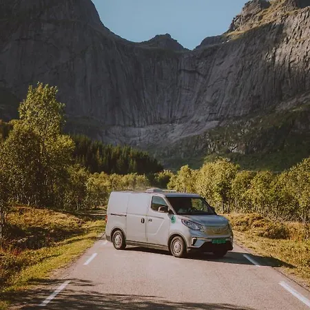 Lofoten E-campervan Pick-up Moskenes Ferry Pier Ramberg