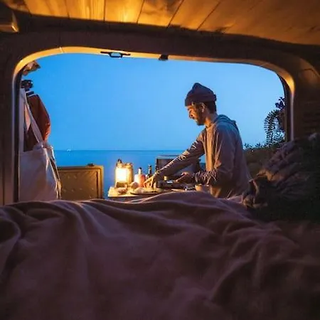 Camping Lofoten E-campervan Pick-up Moskenes Ferry Pier Ramberg