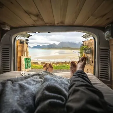 Camping Lofoten E-campervan Pick-up Moskenes Ferry Pier