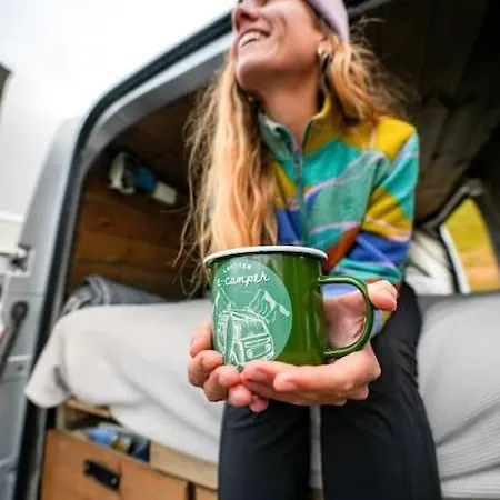 Lofoten E-campervan Pick-up Moskenes Ferry Pier Camping