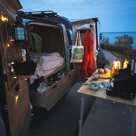 Lofoten E-campervan Pick-up Moskenes Ferry Pier Camping Ramberg