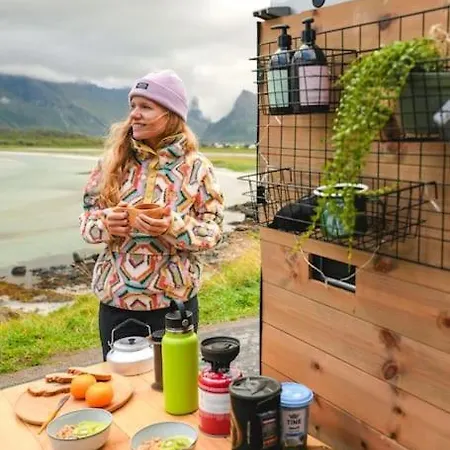 Lofoten E-campervan Pick-up Moskenes Ferry Pier Ramberg