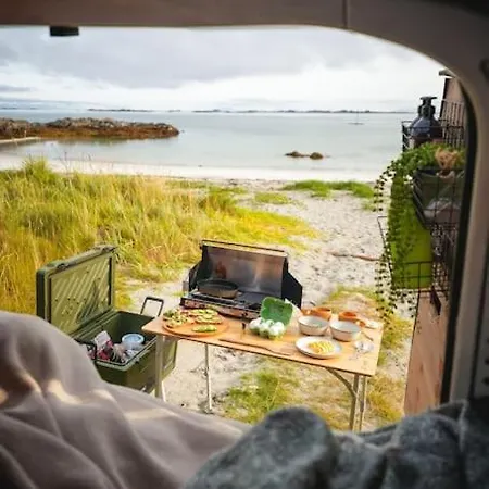 Camping Lofoten E-campervan Pick-up Moskenes Ferry Pier *