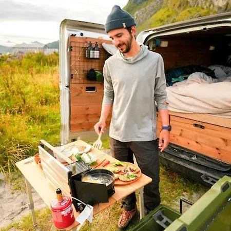 Camping Lofoten E-campervan Pick-up Moskenes Ferry Pier *